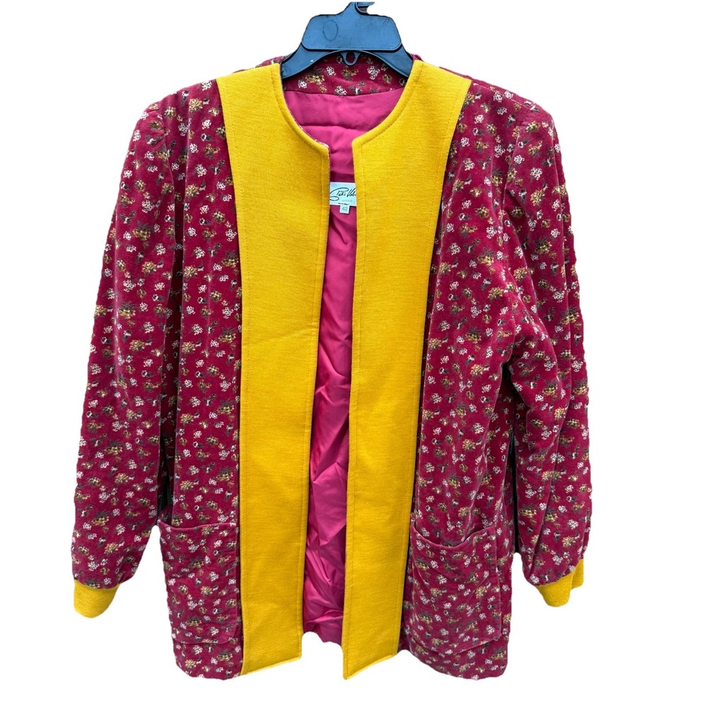 Petro Valverde Madrid Spain Women's Cardigan Jacket Floral Algodon Size 42 RARE
